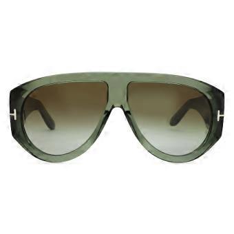 Tom Ford FT1044 BRONSON 93B Full Rim Transparent Light Green Men Pilot Sunglasses UV3 Original
