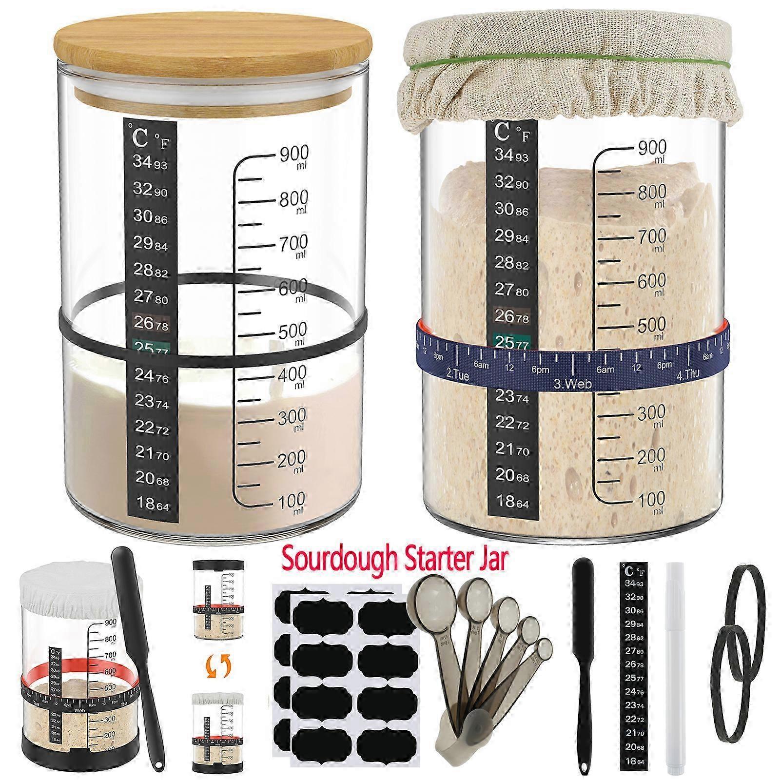 Glass Sourdough Starter Kit With Temp Indicator