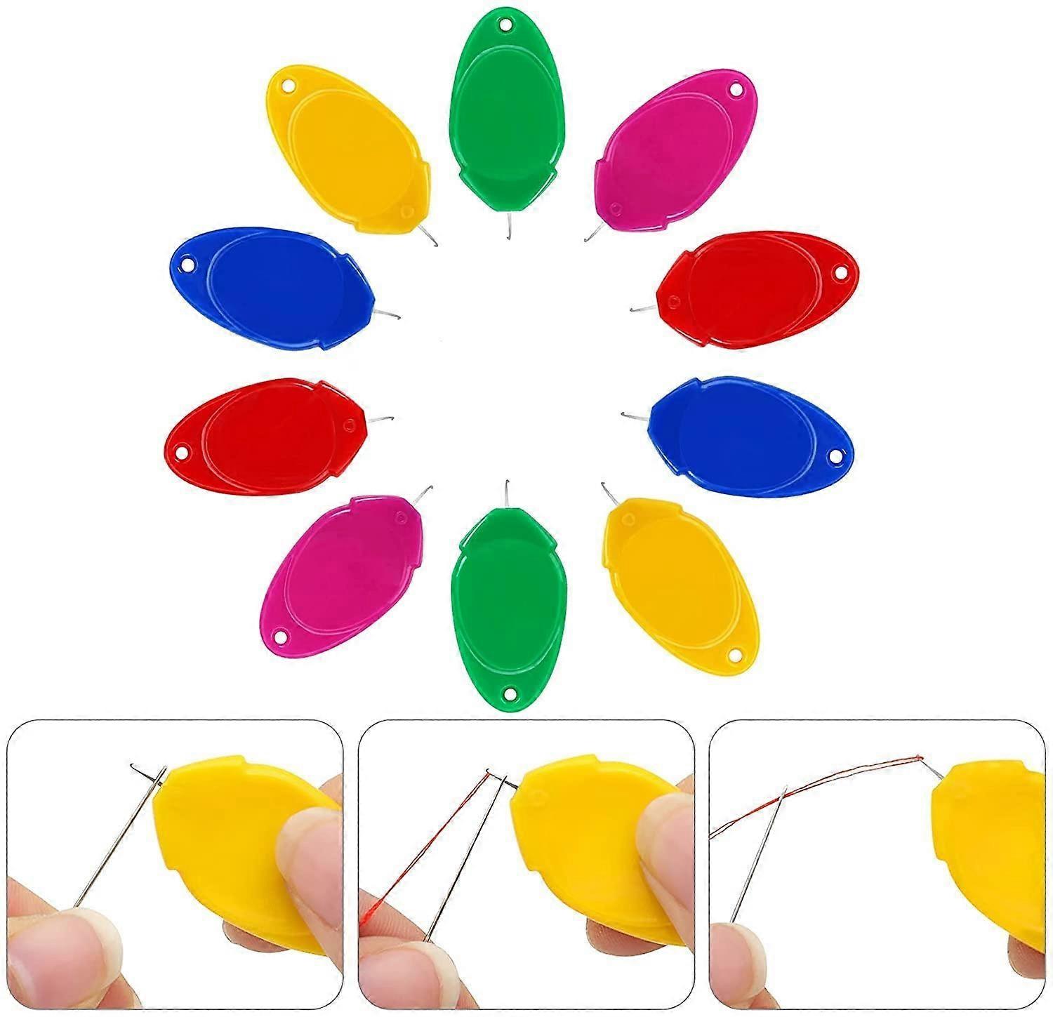 Hand Sewing Needle Threader Tool, 10 Pcs for Machine & Manual Use