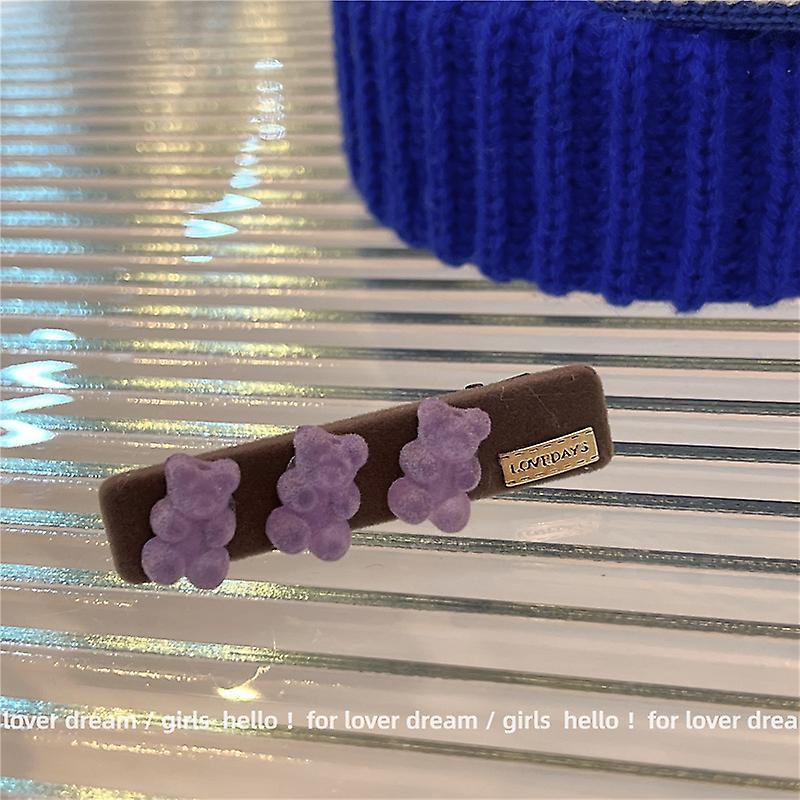 دبوس الشعر الجديد القطيع مصنوع من الشاي الأزرق الحليب الدب ليو كليب مع الحلو والجميل فتاة نمط الشعر الملحقات على الجانب