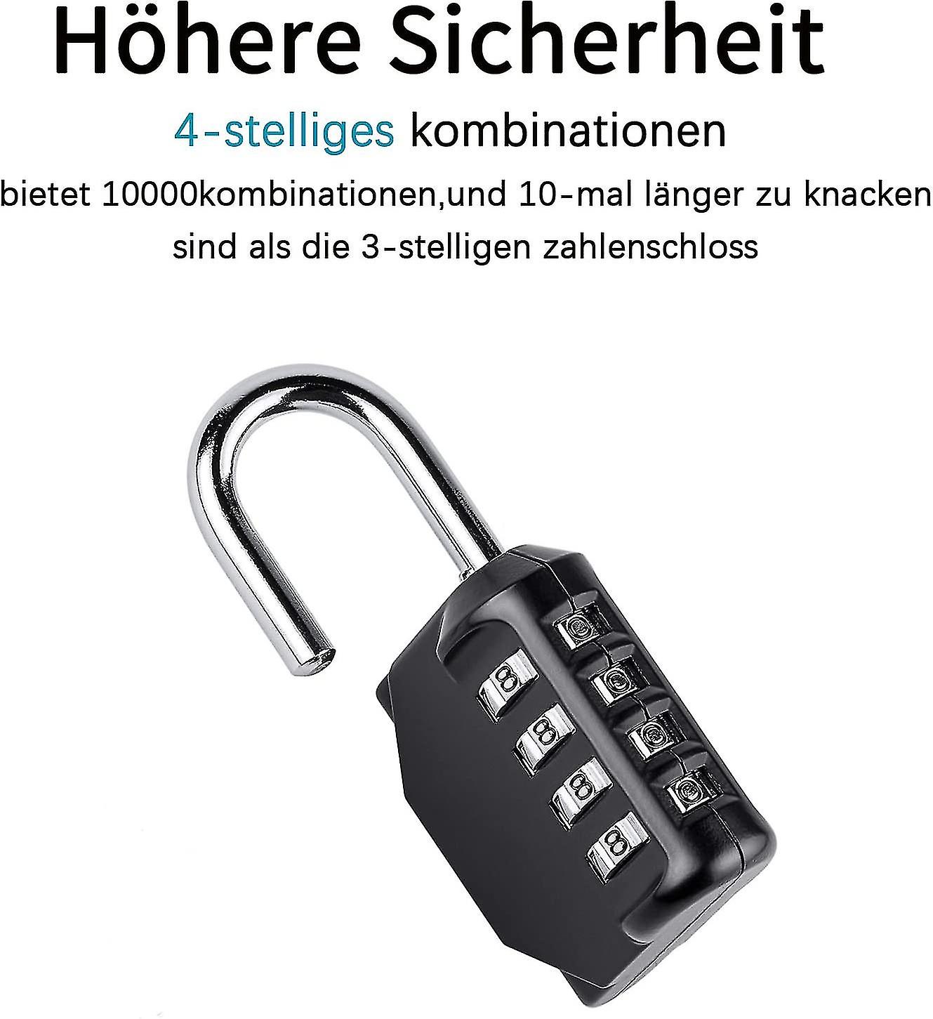 Zahlenschloss, Zahlenschloss 2 Stück 4stelliges Vorhängeschloss Gym Vorhängeschloss