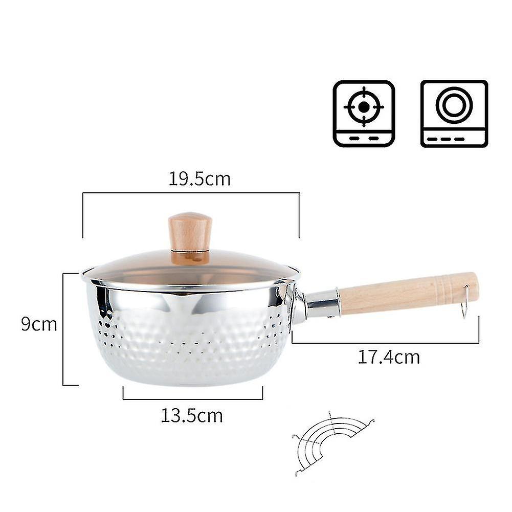 Stainless Steel Saucepan Sauce Pan With Lid And Handle Food Supplement Soup Pot Cookware