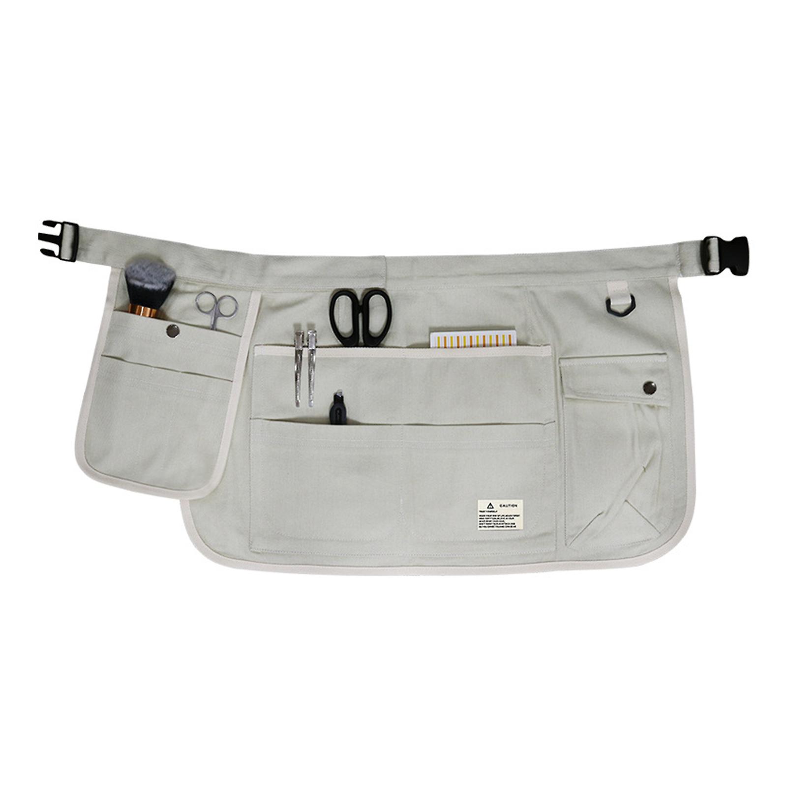 Canvas Multi-Pockets Waist Apron Bulk Set Short Waitress Waiter Server Half