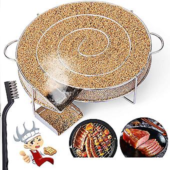 Cold Smoke Generator BBQ Salmon Meat Burn Round Stainless Steel Cold Smoke Generator Outdoor Cooking Tools