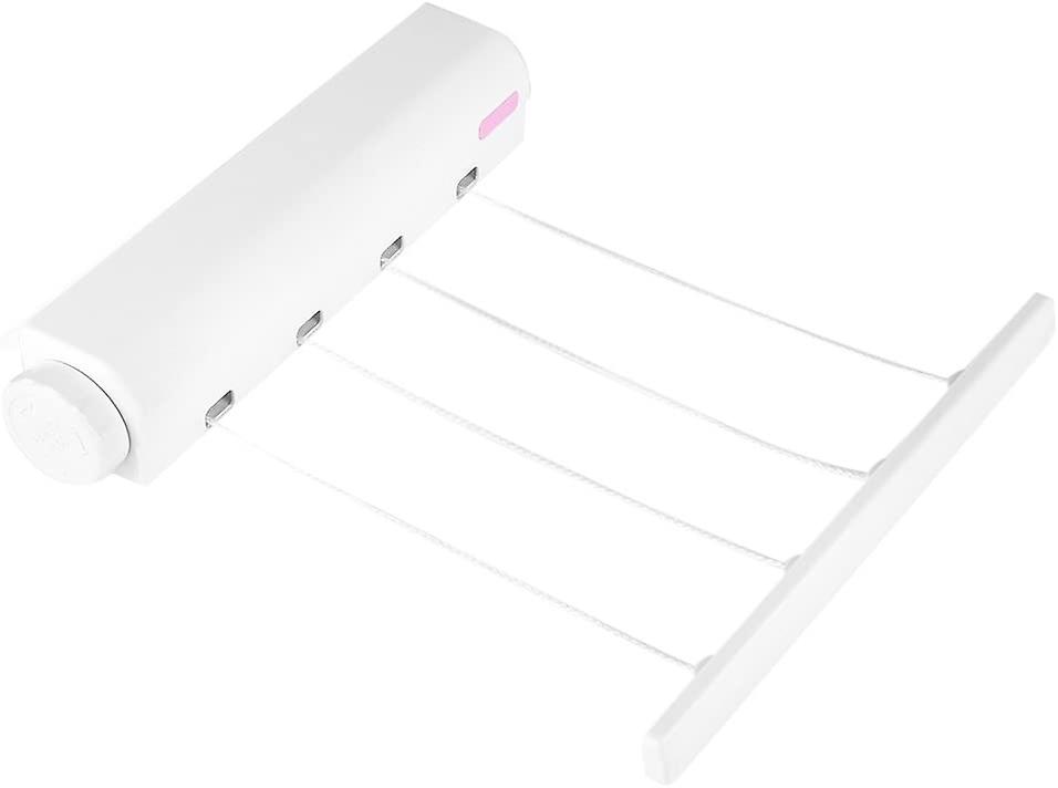 3.2m 4 Rows Indoor Retractable Clothesline Wall Mounted Laundry Clothesline Drying Rack