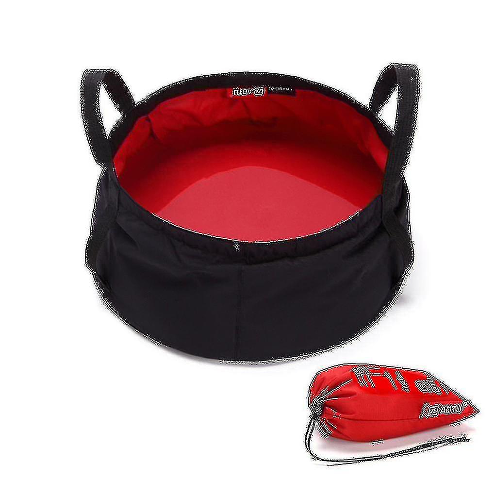 Outdoor Water Bucket 8.5L Portable Collapsible Washbasin Bag Large Capacity Climbing Container with Handle Blue