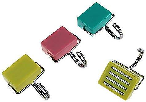 Wall Hangers Multi-purpose Hooks Strong Magnetic Hooks For Keys,coat,fridge And Doors Pink,yellow,blue3 Pack 