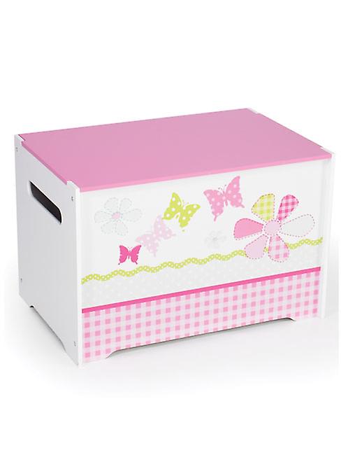 Girls Pink Patchwork Toy Box