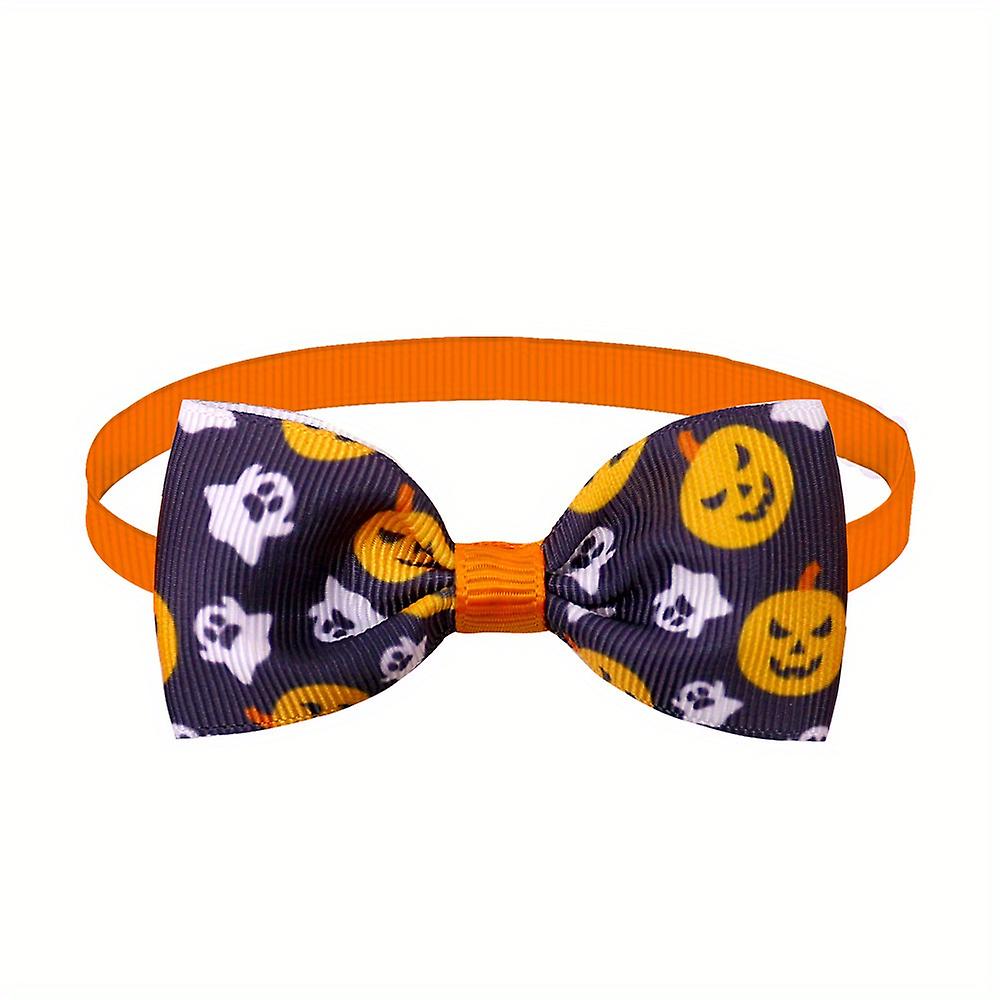 Halloween Pet Accessories - Pumpkin Skull Pattern Bow Tie For Dogs And Cats - Unique Bow Collar Ornament