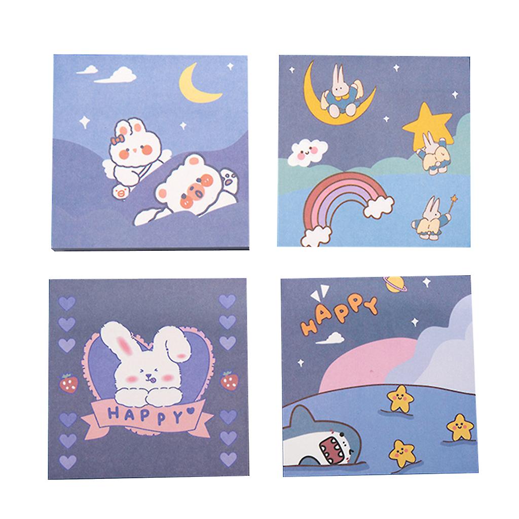 Colorful Sticky Notes Pads 80 Sheets/Pad Cartoon Notebooks Paper Stickers Sets