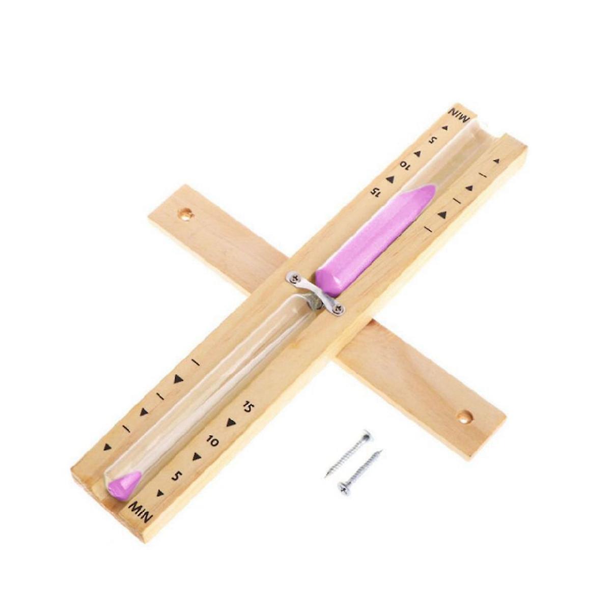 Wall-Mounted Hourglass Wooden Hourglass Sand Timer 15 Minutes Pink Sand