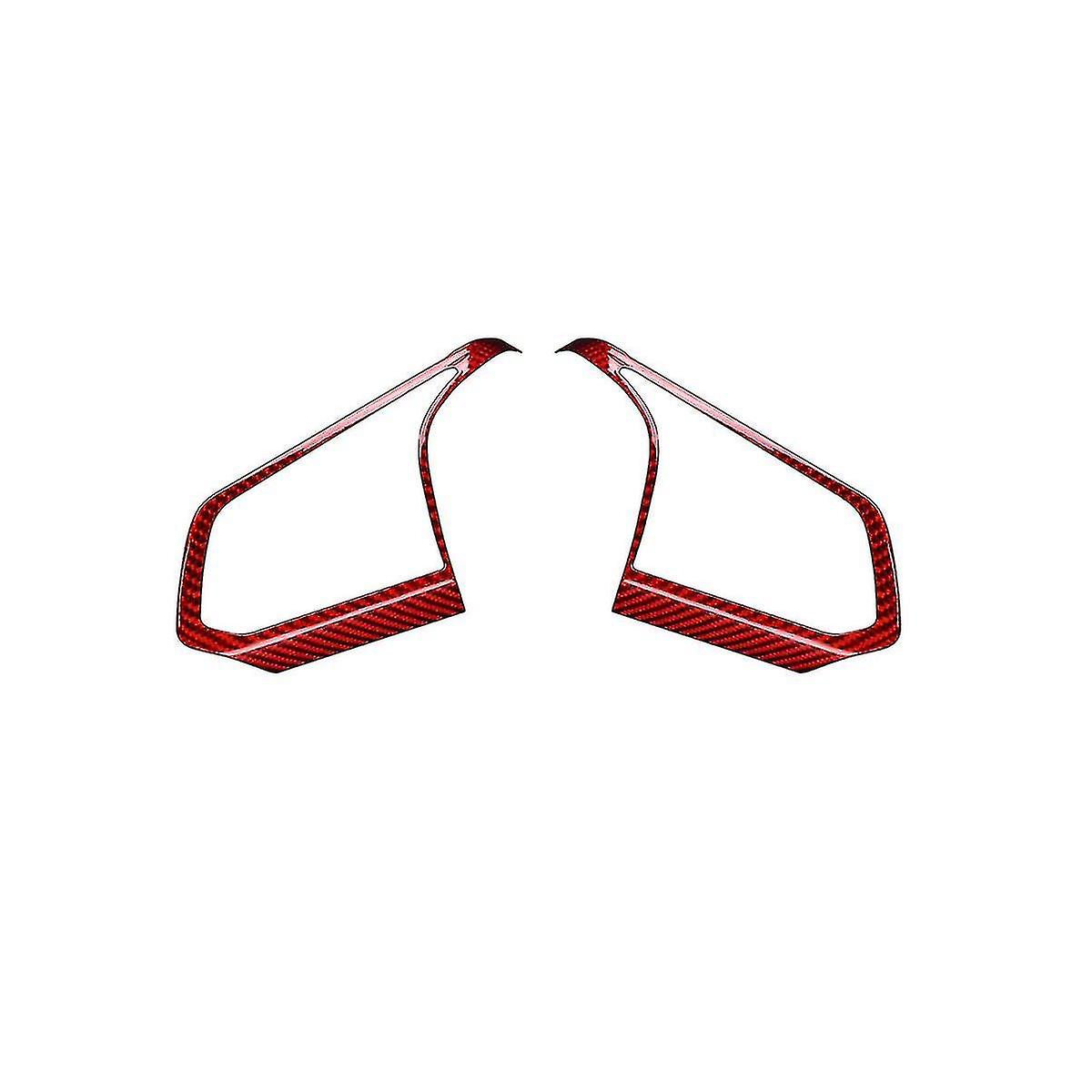 Car Steering Wheel Button Outer Rear Hard Carbon Fiber For C8 2020-(red)