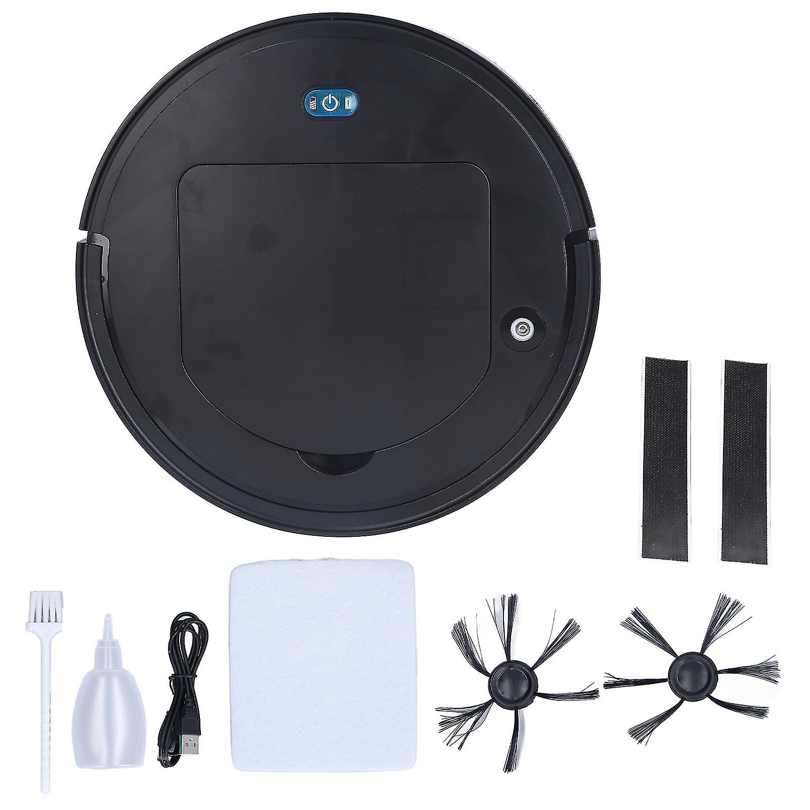 Robot Vacuum Cleaner 3 In 1 Low Noise Multifunctional Smart Automatic Sweeper For Household Useblack