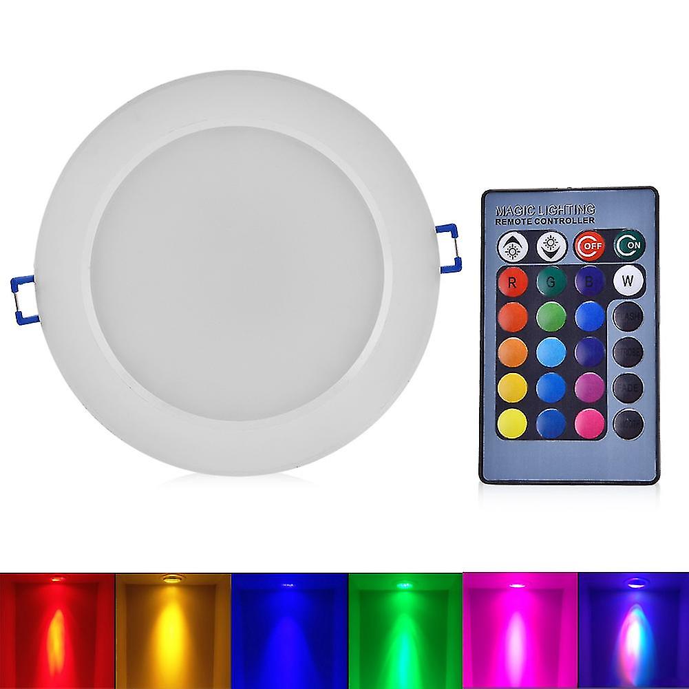 Touch Dimmable Ceiling Light Dimmable RGB Recessed LED Panel Lamp Ceiling Down Light Bulb with Remote Controller 10W