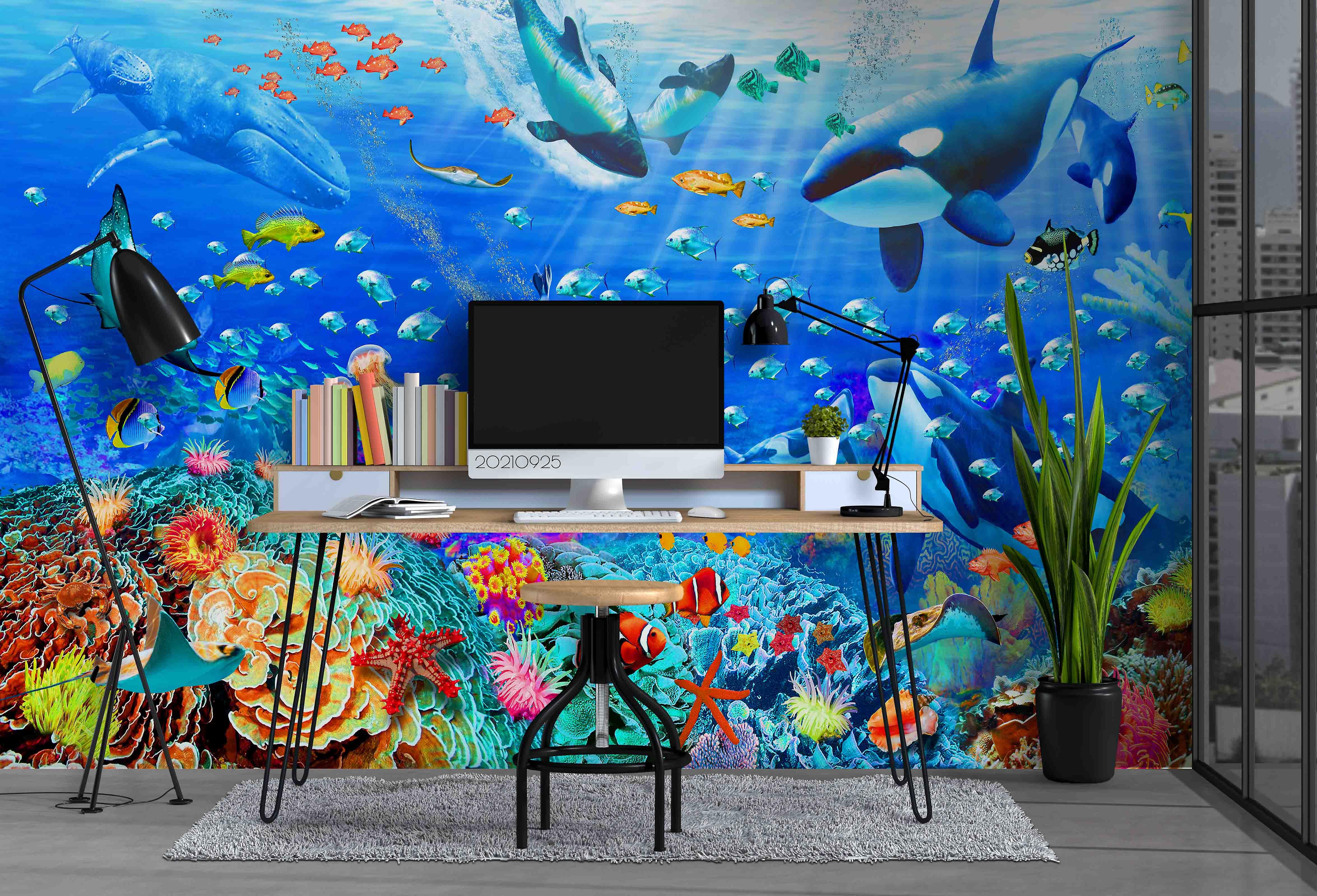 3D Undersea World Wall Mural Wallpaper Lqh 339