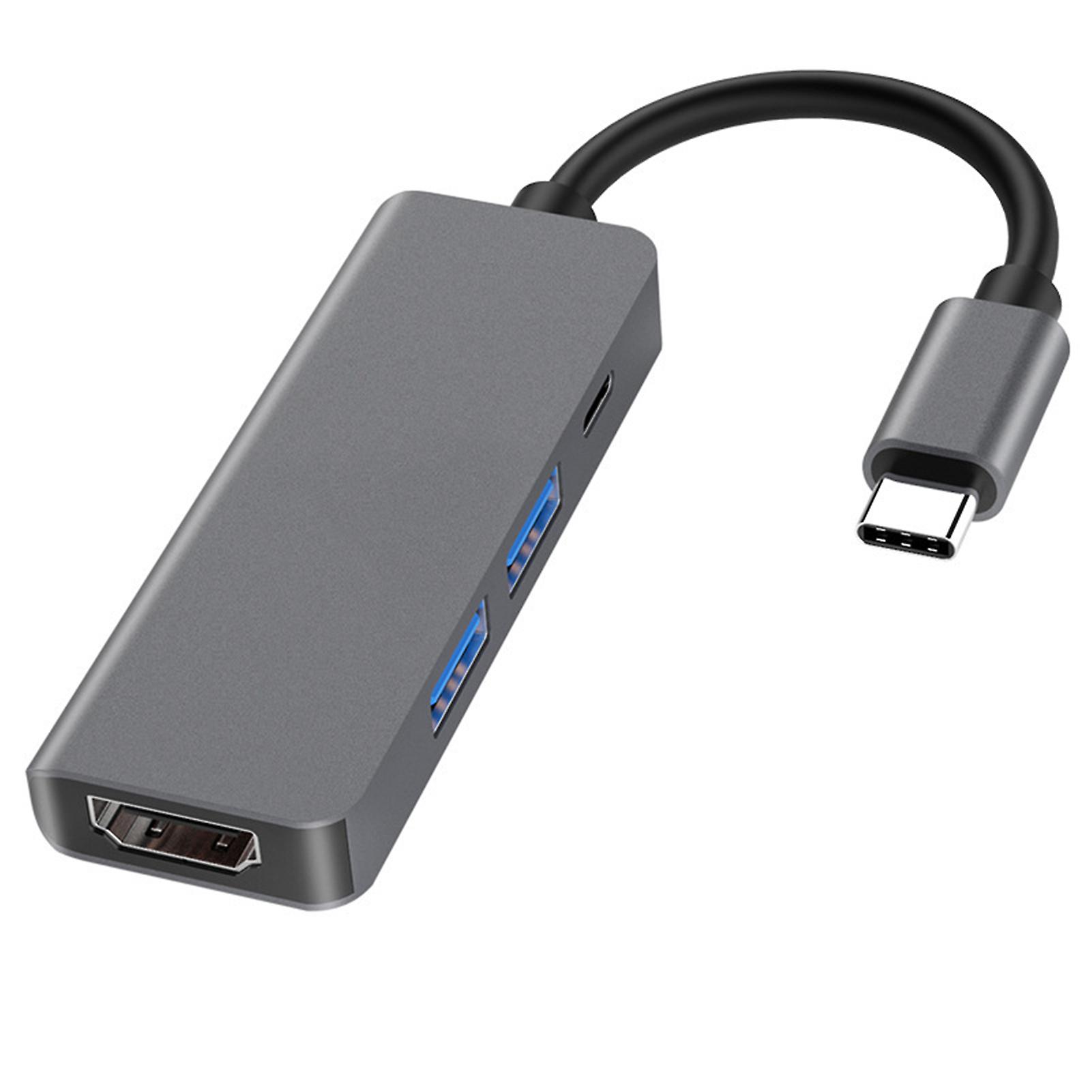 Type-C Hub 4K HDMI-compatible Adapter 4 In 1 Docking Station 30HZ No Driver High Speed Card Reader
