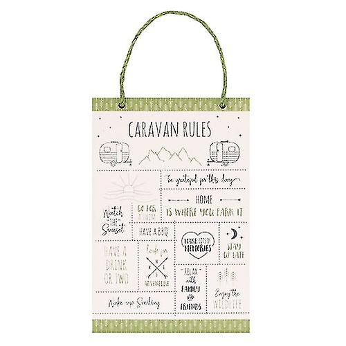 Something Different Happy Camper Caravan Rules Hanging Sign
