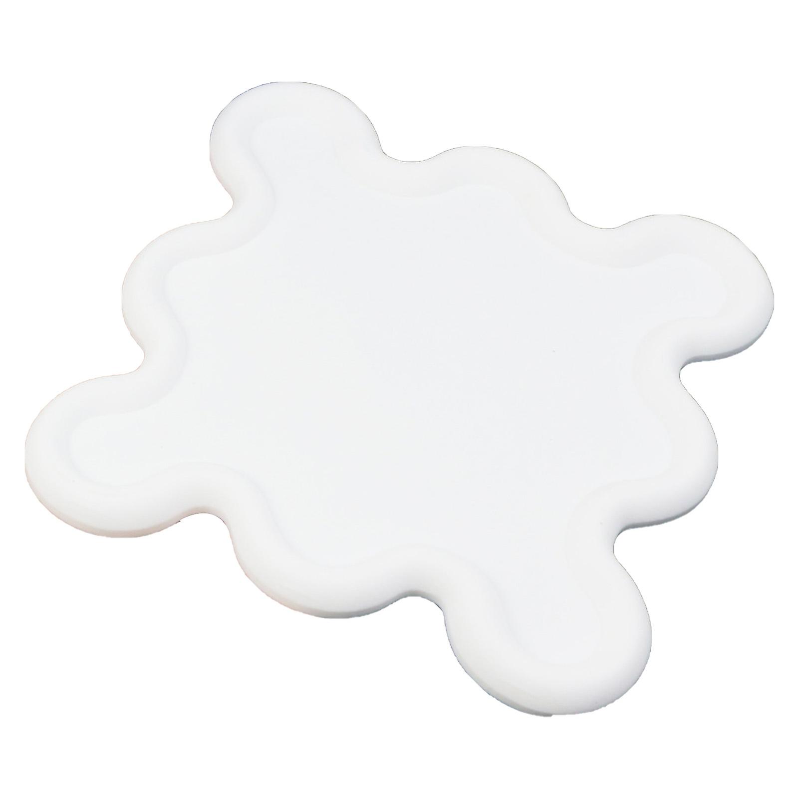 PVC Soft Rubber Coaster Heat Insulation Cup Mat Home Kitchen Innovative Cup Bowl Pad White