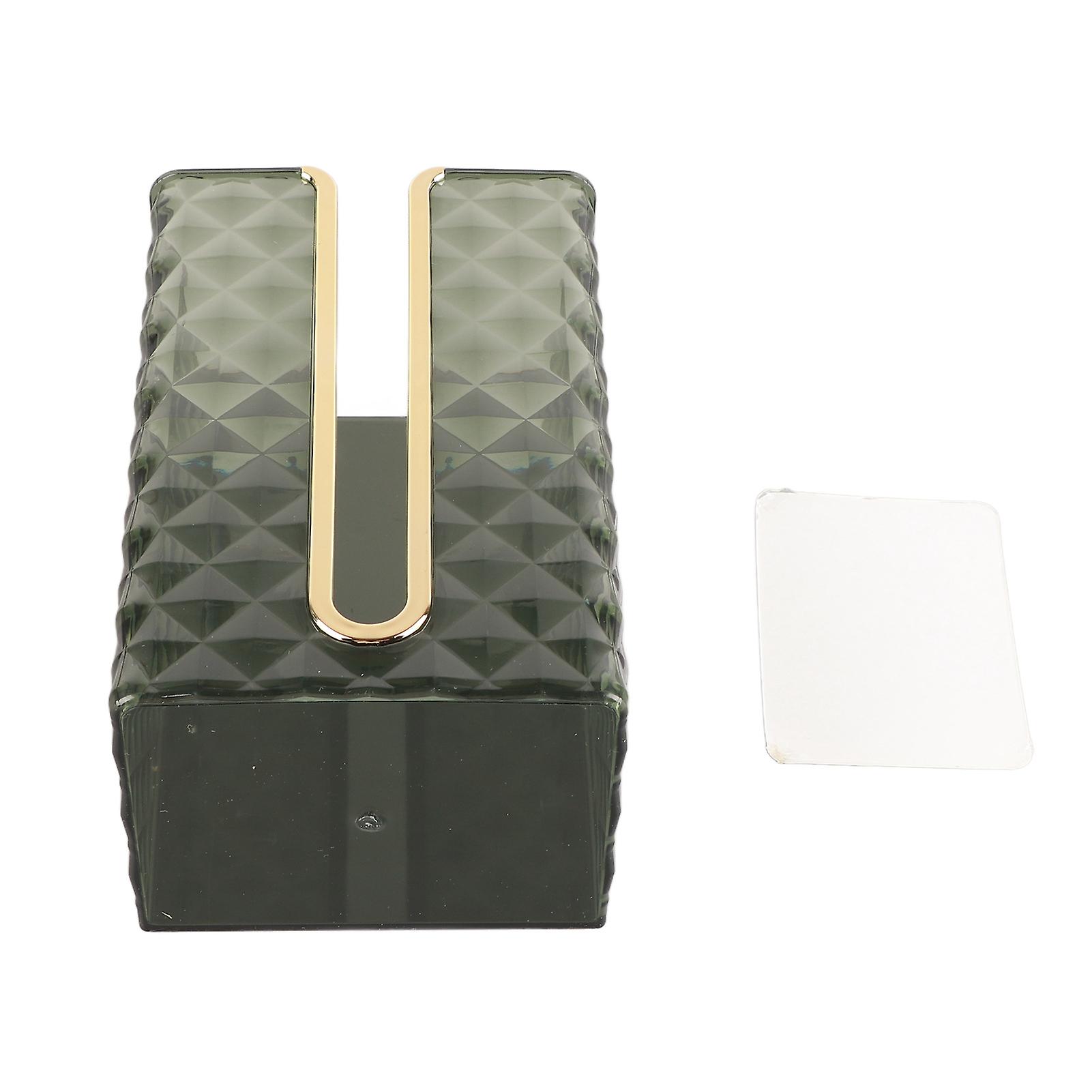 Tissue Box Holder Wall Mounted Adhesive Semi Transparent Rectangular Under Cabinet Facial Tissue Dispenser for Bathroom