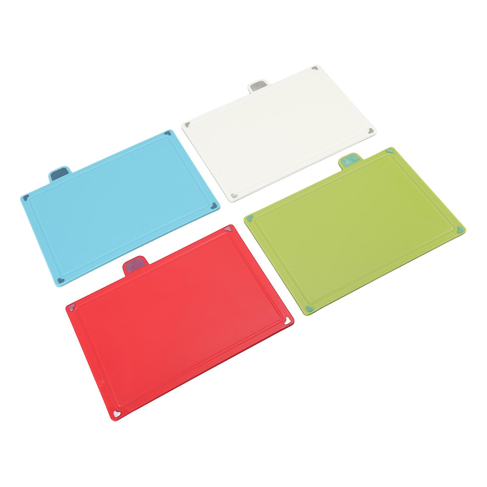 Plastic Cutting Board 4 Colors Rubber Flexible Coded Cutting Board with Storage Stand 