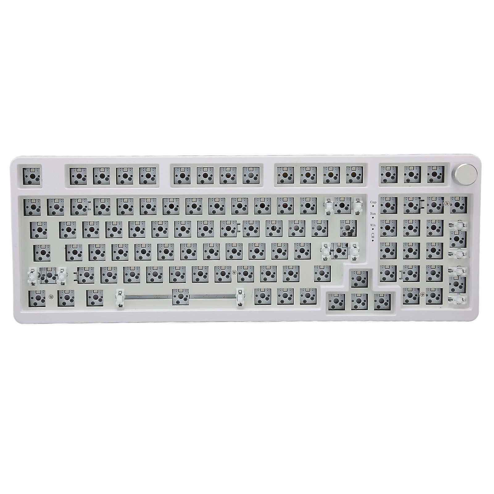 Mechanical Keyboard Kit White 98 Keys 2.4G BT Wired RGB Backlit Hot Swap Custom Gaming Keyboard for DIY Replacement 
