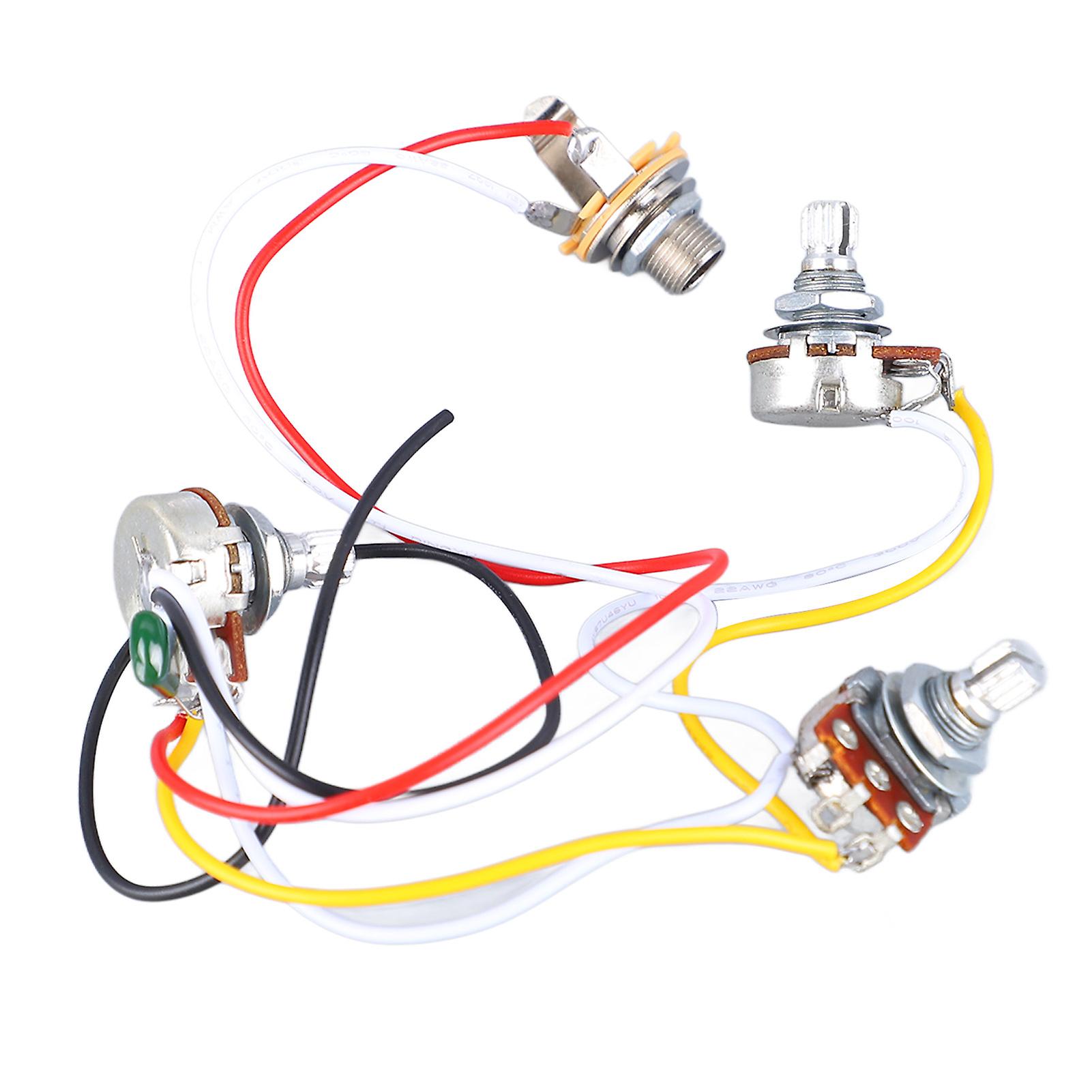 Bass Potentiometer Wiring Harness 500K Tone Volume Controller Instrument Accessory