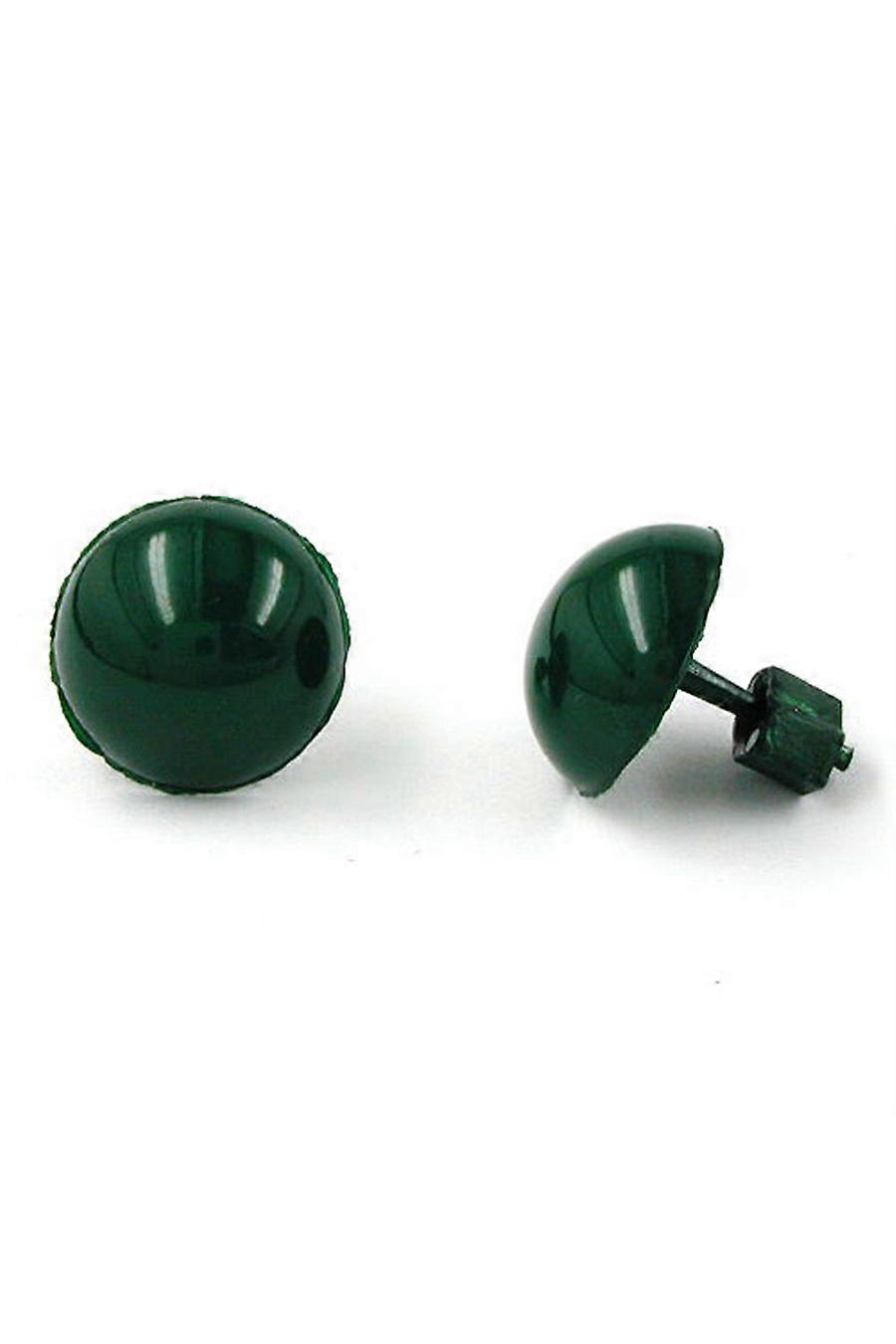 Earrings Plastic Round Green - Gl01836