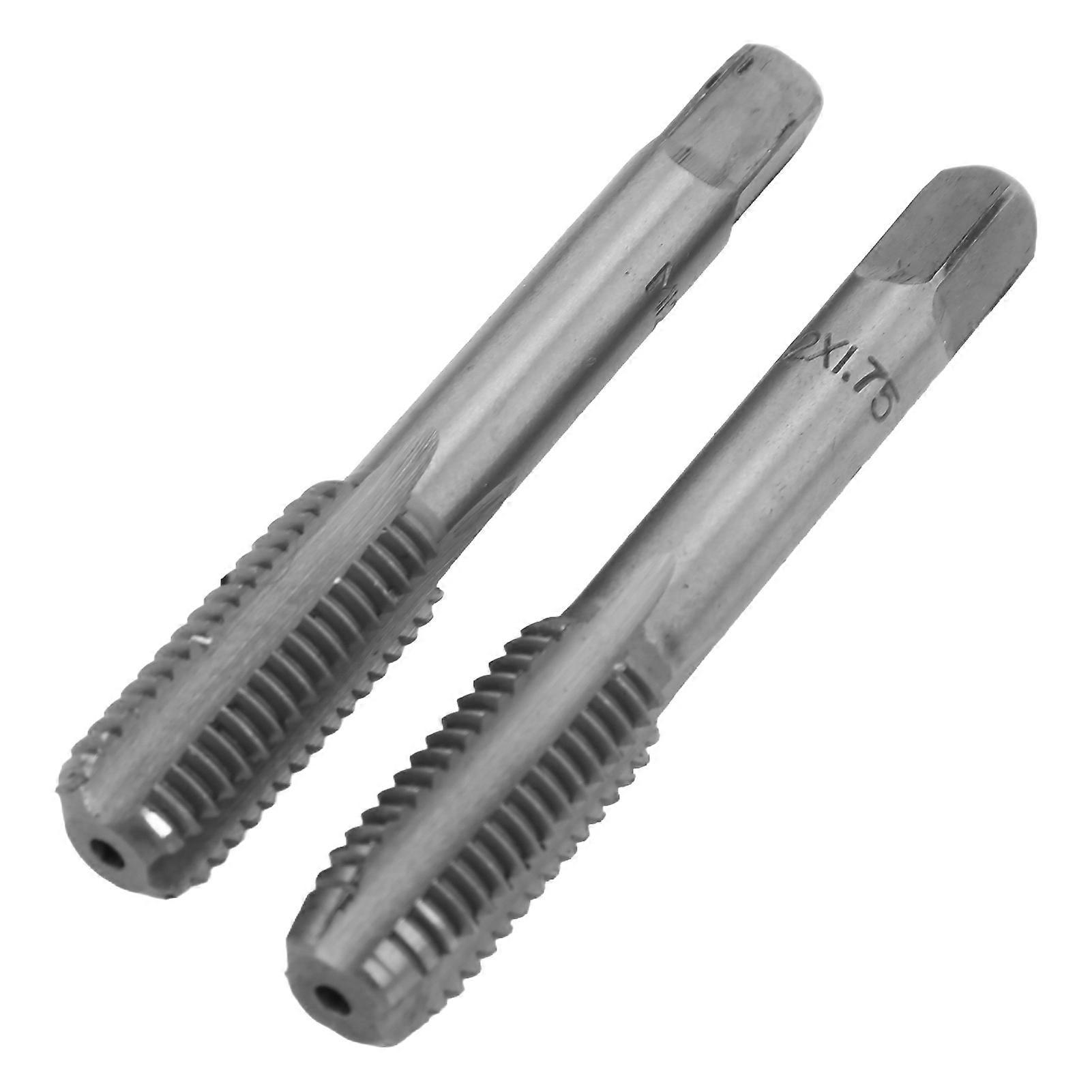2pcs Metric Machine Thread Tap, High Speed Steel Straight Flutes Thread Tapping Tool Hand Thread Tap Threading Machinist Repair DIY Tool(M12x1.75)