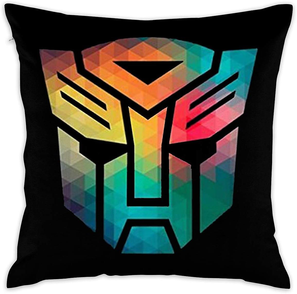 トランスフォーマーオプティマスプライムオートボットディストレストロゴ装飾クッションカバー枕カバーケース枕カバーケース枕カバー(45x45cm)