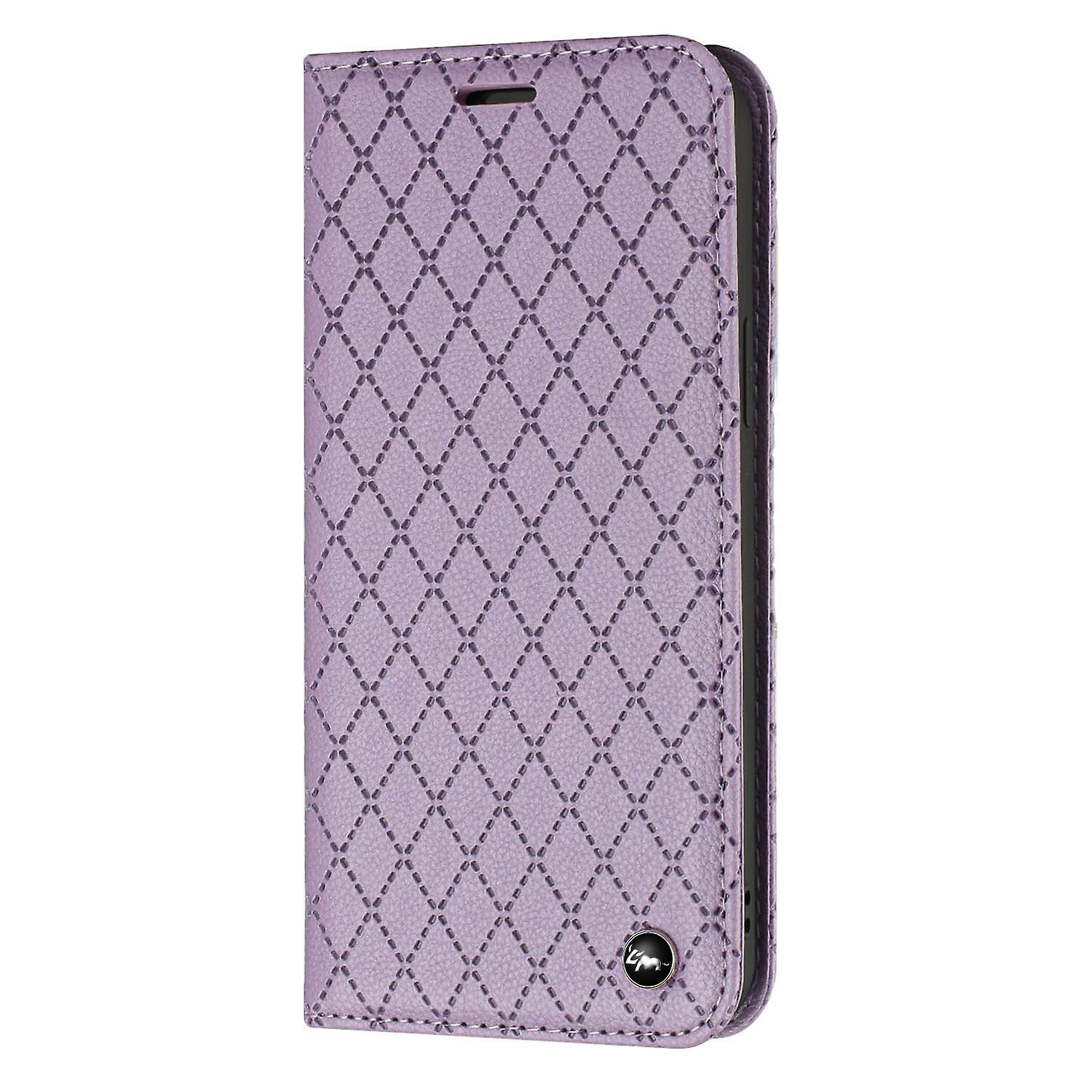 For Samsung Galaxy A34 5G Case, PU Leather Flip Cover Magnetic Closure Wallet Card Slots Stand Case Lattice Design