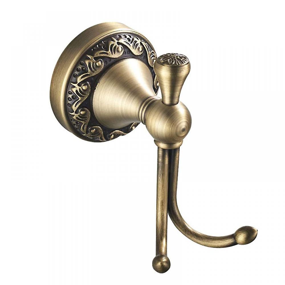 Antique Brass Towel Hook, Robe Hook, Double Layer Brushed Hanger Hook Vintage Style Wall Mounted