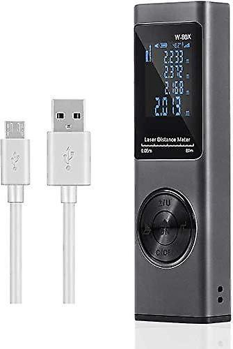 80m Laser Rangefinder, USB Rechargeable Digital Laser Meter, LCD Backlight, Electronic Angle, Measur