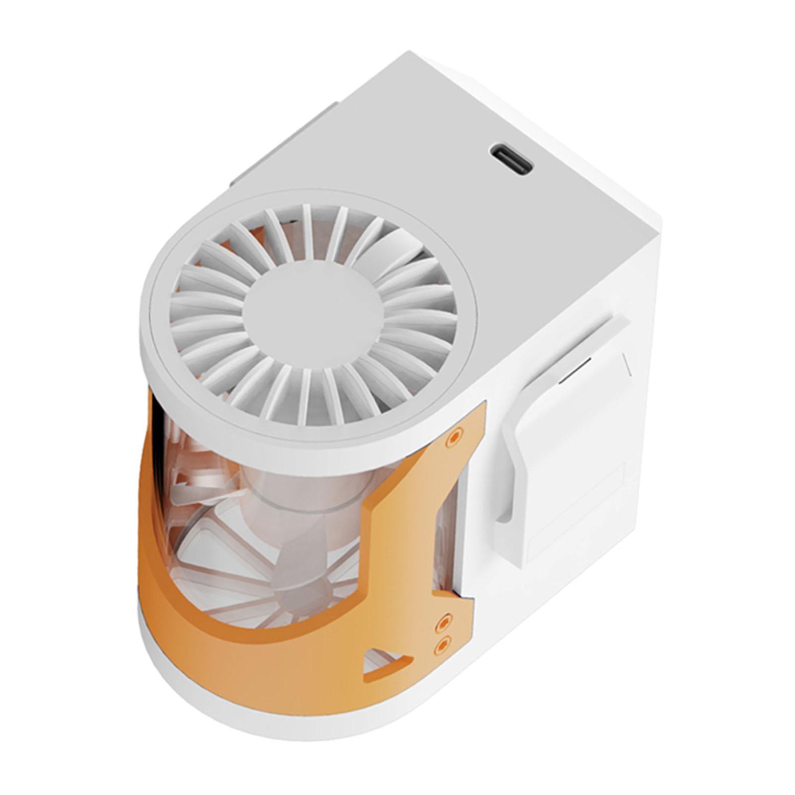 מאוורר מותניים רב תכליתי מאוורר קירור נייד קשיח לרכיבה חקלאית קמפינג לבן כתום