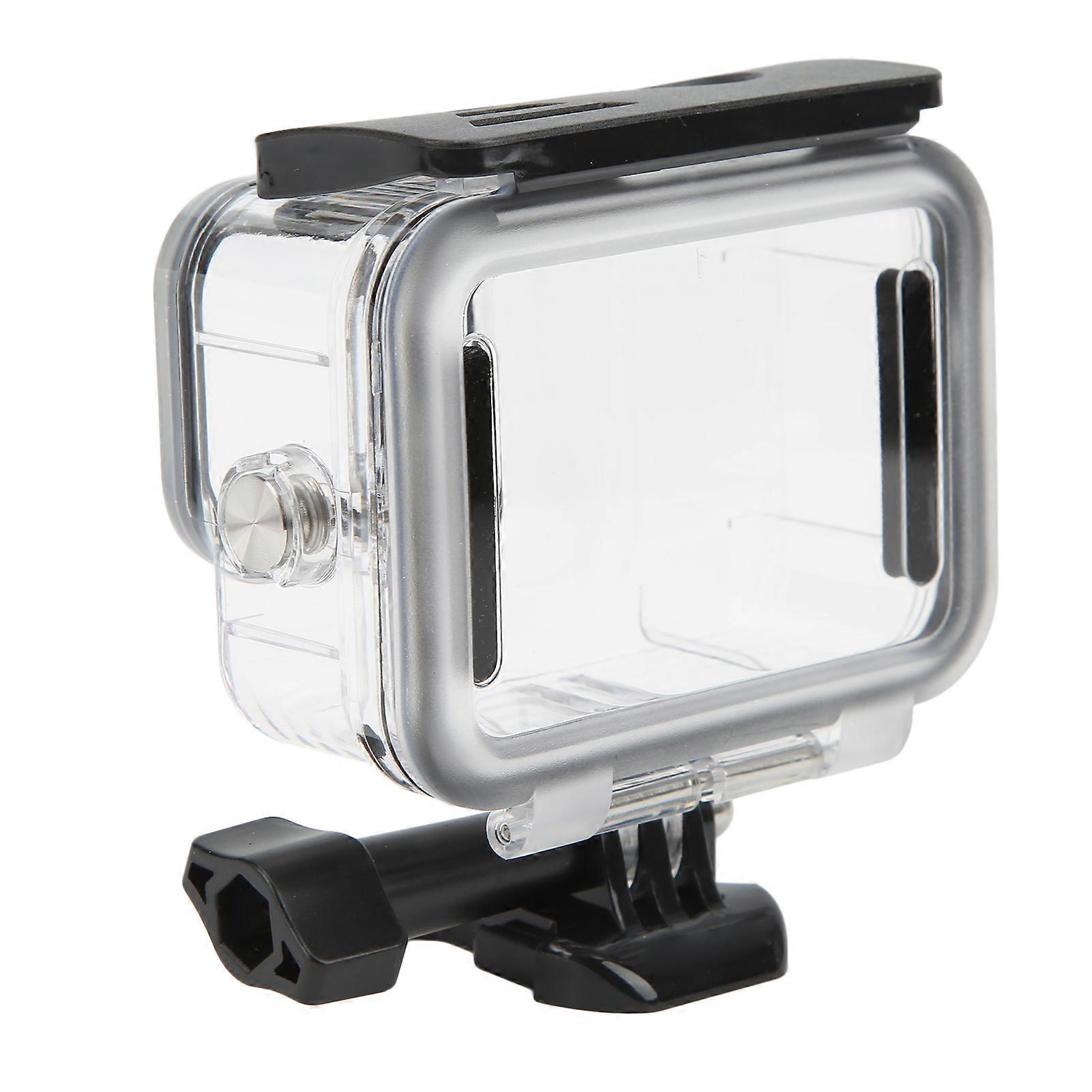 Waterproof action camera case with 45 m depth rating and 3 color filters