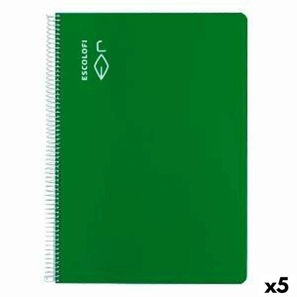 Notebook ESCOLOFI Green A4 Din A4 40 Sheets (5 Units)