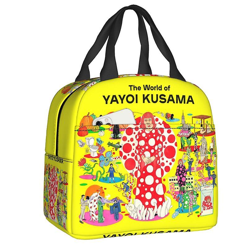 الفنان الحديث Yayoi Kusama حقيبة الغداء المبرد الحراري معزول بينتو بوكس للنساء أطفال المدارس نزهة الغذاء حمل حقائب