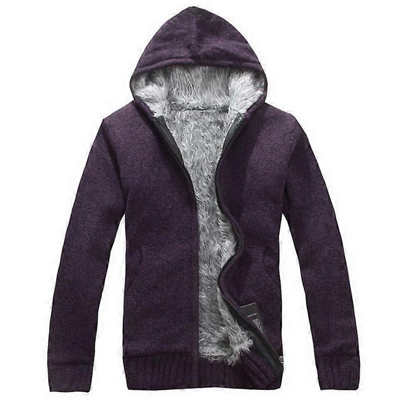Herren Winter Zip Hoodie dicker Plüsch Warmmantel