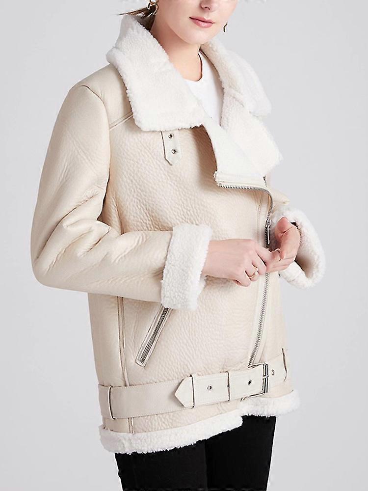 Manteaux d'hiver Femmes Épais Faux Cuir Fourrure Peau de mouton