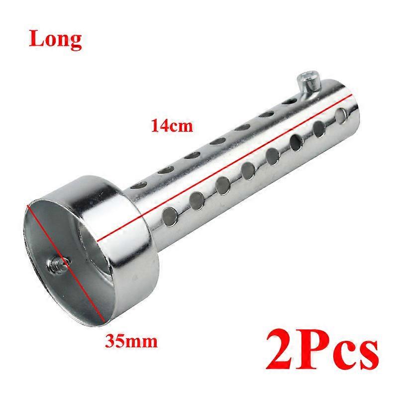 2Pcs 35/42/45/48/60mm Universal Motorcycle Can DB Killer Muffler Silencer Noise Sound Eliminator Exhaust Adjustable Silver
