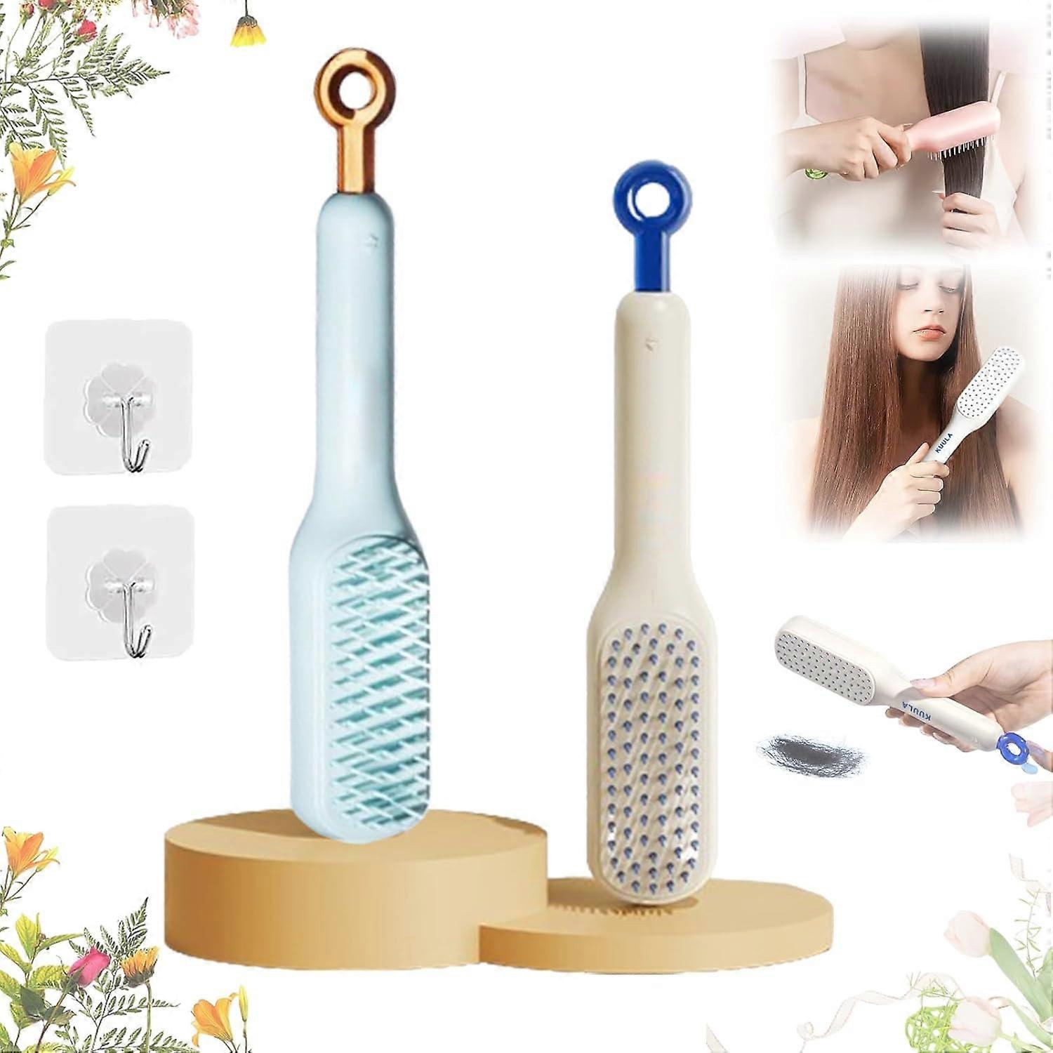 Self-Cleaning Anti-Static Massage Comb, One-Pull Clean Massage Comb