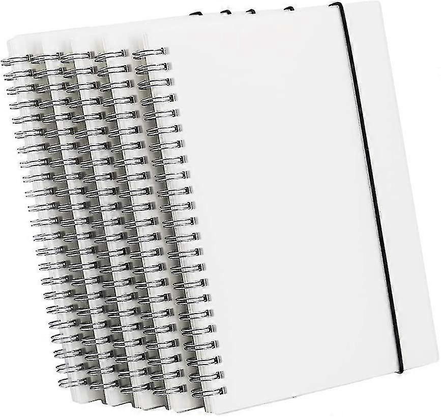 5 Pack Clear Hardcover Spiral Notebook Notebooks For Writing Journals, 80 Sheets, 8.5" X 5.7" (blank)