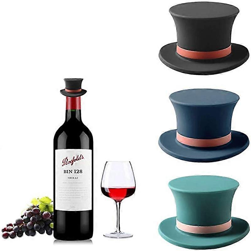 Wine Stoppers, Funny and Reusable Silicone Bottle Caps, Decorative Wine Sealer Preserver Accessory Set for Christmas Holiday, Pack of 3 (Multicolored)