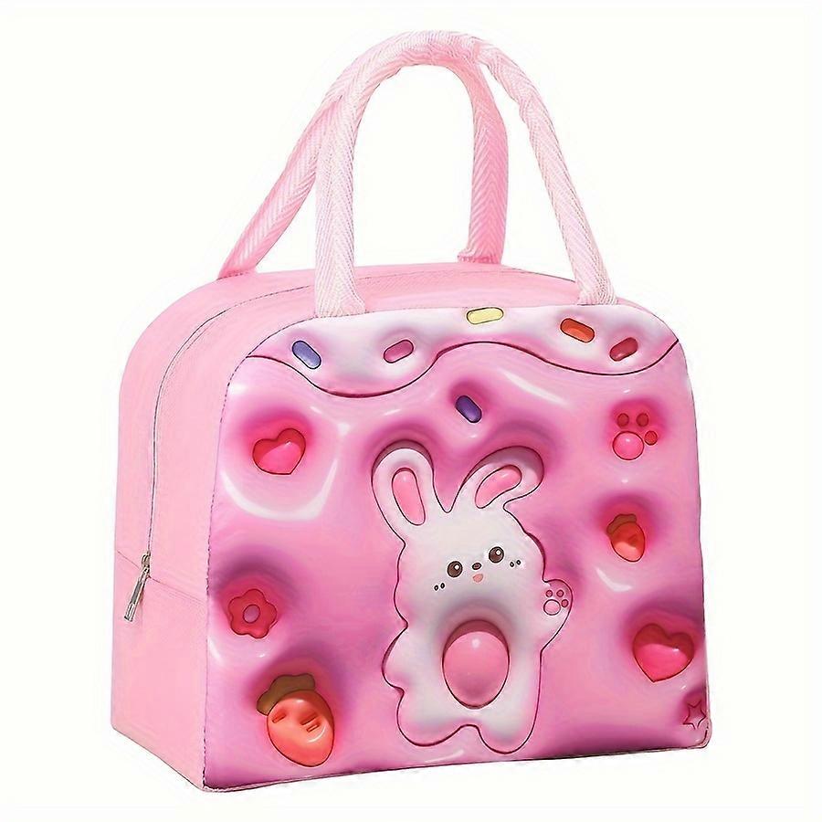 Adorable 3D Pattern Girls Lunch Bag - Large-capacity, Insulated, Durable & Stylish - Perfect Portable Meal Companion for School or Outings - An Ideal