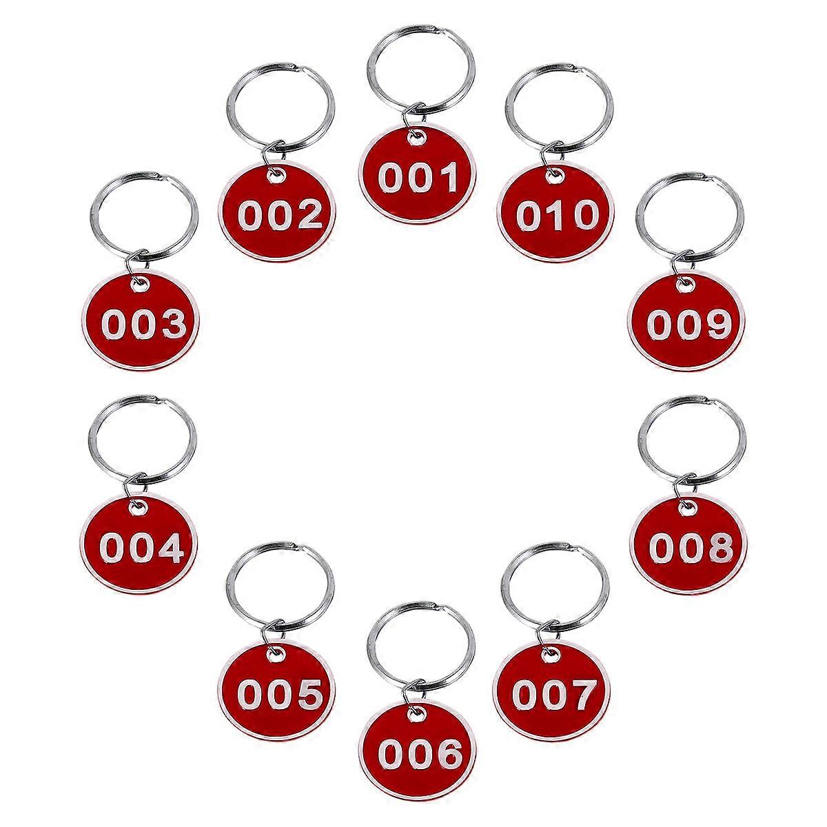 1 Pack/10pcs Key Tags with Ring Numbered ID Tags Keychain Number from 1 to 10