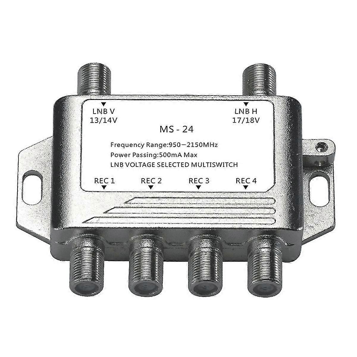 2 in 4 Out DiSEqC 4x2 Switch Satellite Signal Multiswitch LNB Voltage 950-2150MHz for TV Receiver