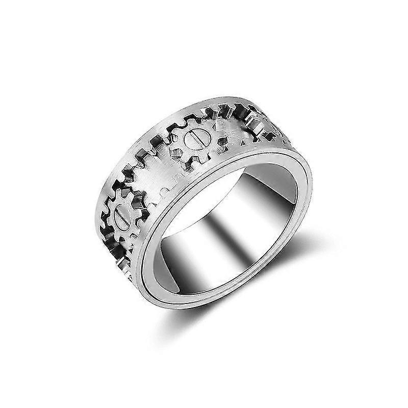 Rotating Gear Ring Stainless Steel Machinery Wind Designer Decompression Ring 7