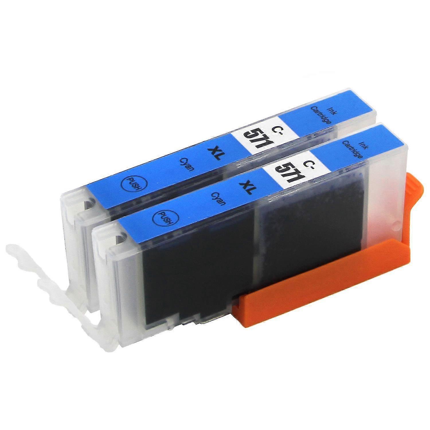 2 Cyan Ink Cartrids To Replace Cli-571c Compatible/non-oem From