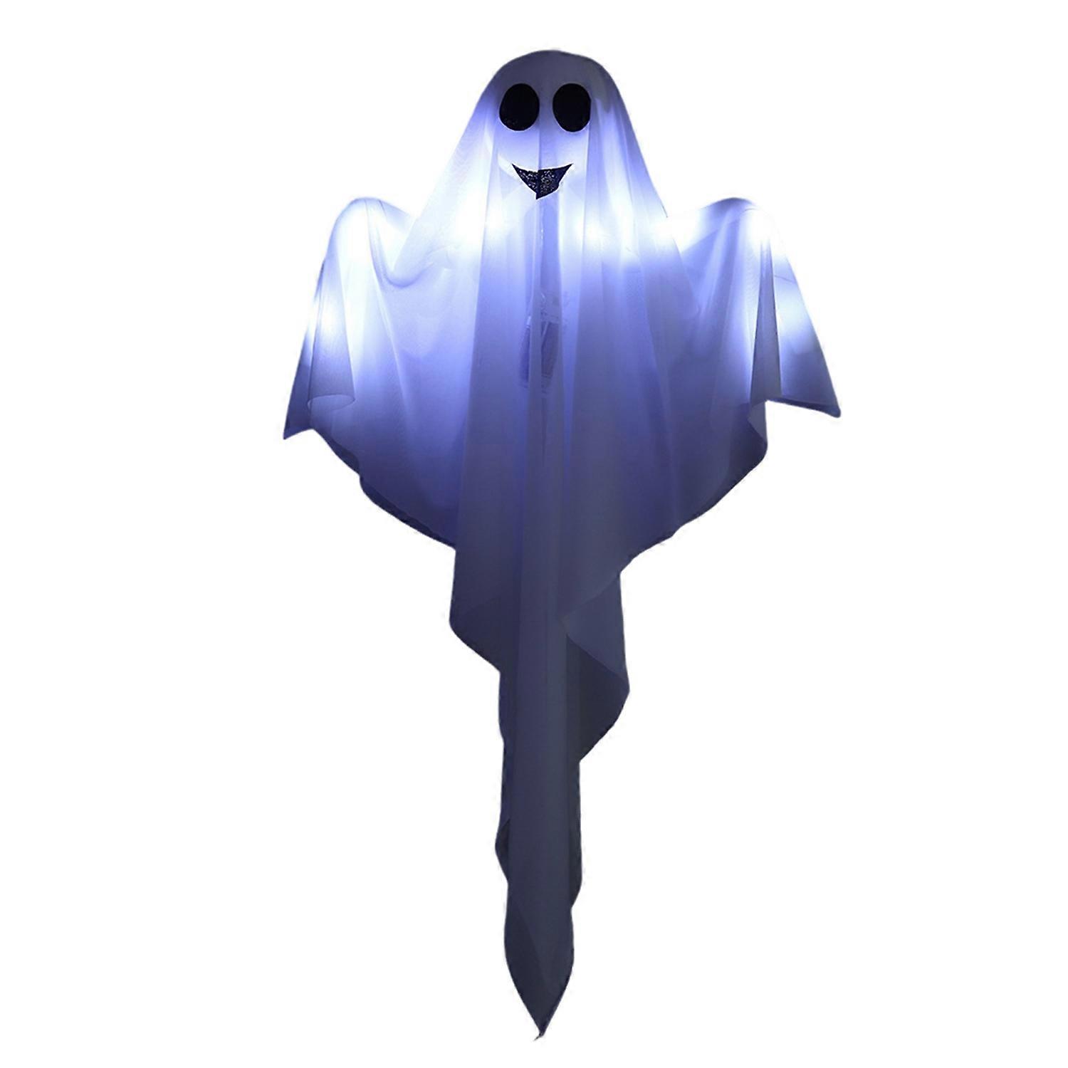 Halloween Hanging Ghost Decoration Glowing White Ghost with String Light Indoor Outdoor Ghost Light