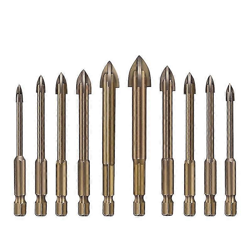 10pc Efficient Universal Drilling Tool,multi-function Cross Alloy Drill Bit Tip Tools,carbide Drill