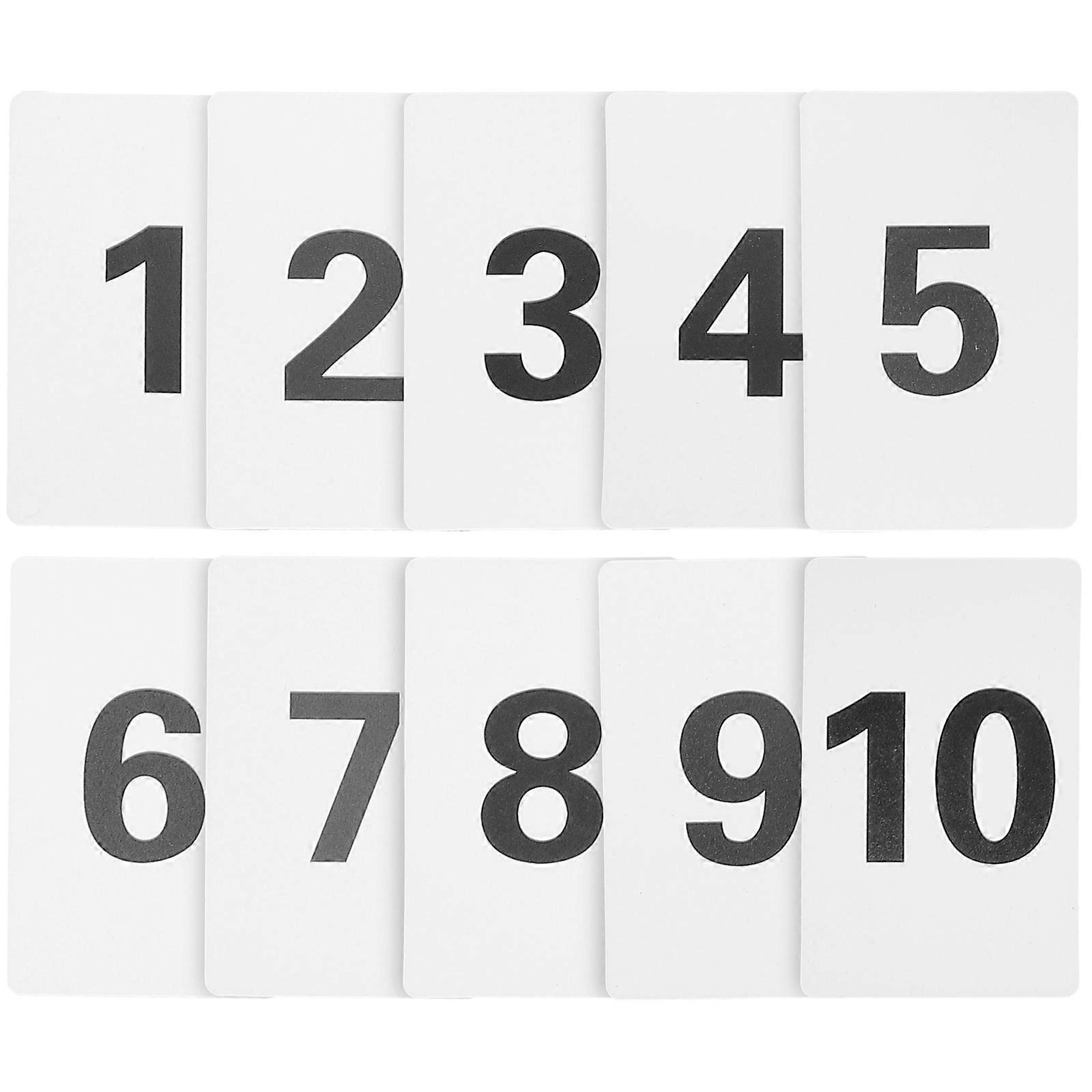 10 pcs Plastic Number Cards Table Number Cards Desk Number Digital Cards (1-10)